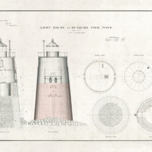 Duxbury Pier Light AKA Bug Light - Lighthouse Plans - 1872 Unframed
