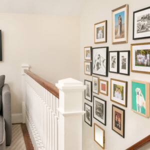 Gallery wall by the staircase