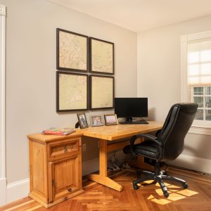 Framed maps in a South Shore home